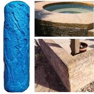 lot 14121 image: The Original Weathered Flagstone, Concrete Roller Stamp, Stone Texture Roller, Concrete Roller Stamp, and Masonry Form, for decorative concrete patios, driveways, walkways, water features, etc. by SBC