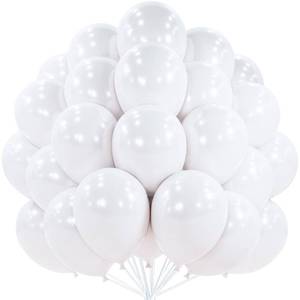 lot 14125 image: PartyWoo Pearl White Balloons 50pcs 12 Inch Metallic White Latex Balloon for Anniversary Retirement Wedding Graduation Baby Shower Birthday Gender Reveal Engagement Tea Party Decorations White-Z30
