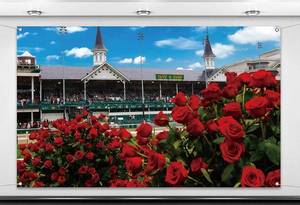 lot 14144 image: Kentucky Photo Booth Backdrop 7�5ft Churchill Downs Horse Racing Rose Derby Party Photography Home Wall Background Decorations