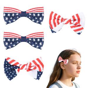 lot 14149 image: 4Pcs American Flag Hair Clips for Girls Women 4th Fourth Of July Hair Accessories for Toddler Girls 4th of July Hair Bow Clips for Toddlers Baby Girl Red White Blue Hair Clips Barrettes Hair Bows