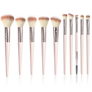 lot 14151 image: Makeup Brush Set, Premium Synthetic 10 PCS Makeup Brushes, Travel Makeup Brush Set with Soft Hairs, Makeup Brushes Set Professional for Blush, Eyeliner, Eyeshadow, Concealer, and Foundation (Pink)