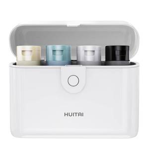 lot 14155 image: HUITAI Travel Bottles with Case, 4x2oz TSA Approved, Leak-Proof, Press to Unlock, Compact & Portable Travel Toiletries (White)