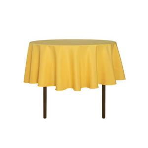 lot 14165 image: sancua Round Tablecloth - 48 Inch - Water Resistant Spill Proof Washable Polyester Table Cloth Decorative Fabric Table Cover for Dining Tables, Buffet Parties and Camping, Yellow