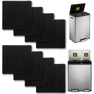 lot 14167 image: Tweruna 8 Pack Trash Can Odor Filter Refills for Compost Bin, Square Carbon Compost Filters for Countertop Bin, Activated Carbon Filter Charcoal Deodorizer Sheets for Indoor Trash Cans