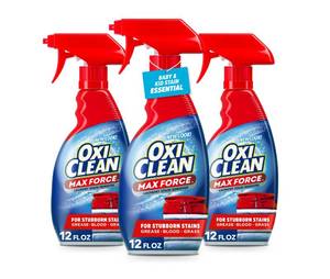 lot 14170 image: OxiClean Max Force Laundry Stain Remover Spray, Newborn & Baby Essentials, Stain Treater, 12 fl oz, 3-Pack