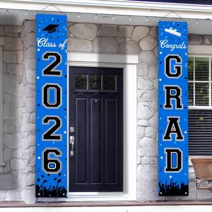 lot 14172 image: 2026 Graduation Decorations, Graduation Banner Class of 2026, Hanging CongratulationsCongrats Grad Banner for Door and Porch, Party Decor - Blue