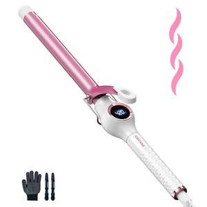lot 14175 image: ORYNNE Ceramic Curling Iron, 34 Inch Barrel, Digital Temp Control, Fast Heat Up, 7 Adjustable Temperatures, 60 Min Auto Shut Off