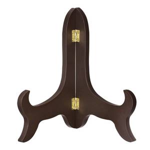 lot 14193 image: uxcell 10 Easel Plate Holder, Wooden Folding Display Stand Brown for Decorative Picture Frame
