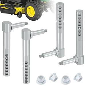 lot 14199 image: CheeMuii AM131288 AM131289 Mower Deck Gauge Wheel Arm Kit 4 Pack Front and Rear Mower Deck Wheel Arm 1 Diameter Deck Arm Fit For John Deere Lawn Mower