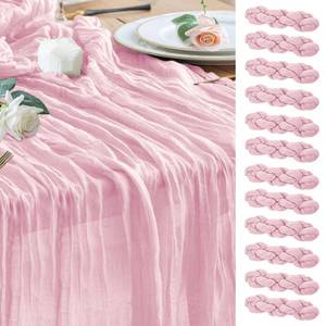 lot 19670 image: Wokceer 12Pack Pink Cheesecloth Table Runner 10FT Boho Gauze Spring Easter Cheese Cloth Table Runner for Party Rustic Sheer Runners for Baby Bridal Shower Wedding Christmas