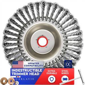 lot 19684 image: Heavy-Duty Steel Trimmer Head �� Universal Fit Wire Brush for Weed & Rust Removal �� Compatible with Stihl, Echo, Husqvarna
