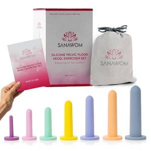 lot 19695 image: Silicone Wand Set of 7 - Silicone Dilator Therapy Set - Pelvic Wand Massager for Women - 7 Pack Dilator Sets - Pelvic Floor Strengthening Dilators �� SANAWOM