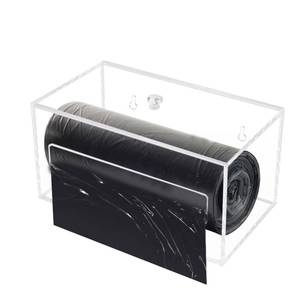 lot 19701 image: Trash Bag Organizer Dispenser, Acrylic Garbage Bag Holder Dispenser, Trash Bag Roll Dispenser for Wall Mount