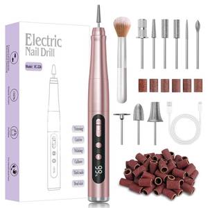 lot 20016 image: Cordless Nail Drill 35000RPM, Portable Electric Nail File for Acrylic Gel Nails, Professional Manicure Pedicure Kit, Rechargeable Pedicure Tools for feet with LCD Display, Low Noise Low Vibration