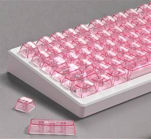 lot 20018 image: dagaladoo Clear keycaps,Transparent Keyboard keycaps,Jelly Key caps Set,Shine Through keycap��MDA Profile Keyboard caps for Mx Switches Mechanical Keyboard(Pink)