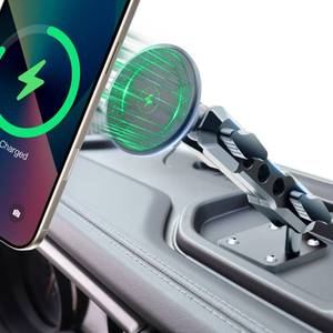 lot 20065 image: for Jeep 2024 2025 2026 Wrangler JL JLU Gladiator JT 4XE Phone Mount, Wireless Charging Phone Holder for JEEP Wrangler Gladiator 24 Door Accessories, Made of Metal, for All Smartphones (NOT fit JK)