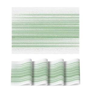 lot 20068 image: Artoid Mode White Green Vinyl Placemats Set of 4, Washable Heat Resistant Non-Slip Woven Plastic PVC Spring Place Mats for Farmhouse Holiday Party Kitchen Dining Decor