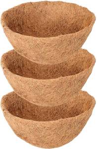 lot 20083 image: Legigo 3 Pack 12 Inch Hanging Basket Coco Liners Replacement, 100% Natural Round Coconut Coco Fiber Planter Basket Liners for Hanging Basket FlowersVegetables