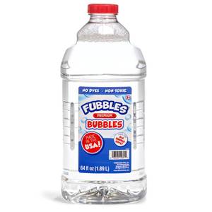 lot 20100 image: Little Kids Bubbles by Fubbles  Made in The USA  64oz Non Toxic Bubble Solution  Refill Solution for Bubble Machines and Bubble Toys