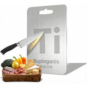 lot 20476 image: Titanium Cutting Board 100% Pure Titanium Cutting Boards For Kitchen XL Size, Food-Grade, Non-Slip Surface, for Meat, Vegetables and Fruits Professional Chef Board, Easy Clean Kitchen Board