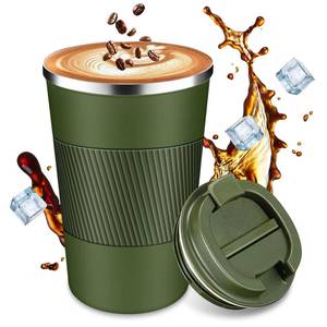 lot 20483 image: LCKDHM Insulated Travel Coffee Cup with Leak Proof Lid,To Go Camping Stainless Steel Vacuum Coffee Mug, Reusable Coffee Tumblers Hot & Cold Drinks Gifts Multiple Sizes and Colors (Wood Design)
