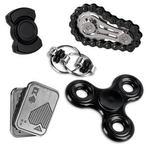 lot 20487 image: KAMBOLLY 5 Pcs Fidget Toys Adults Metal Fidgets Toy Set Magnetic Slider ClickerSpinner for Stress & Anxiety Relief, Office Desk Sensory Toys for Autism ADHD Cool Gadgets Gift for Men Women