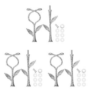 lot 20498 image: uxcell 2 Tiers Cake Tray Stand Handle 3 Set Metal Cake Stands Holder Cupcake Dessert Plate Hardware Fitting Holder Rod Stand Handle for Wedding Party Festival Cake Plate, Silver (Vine)