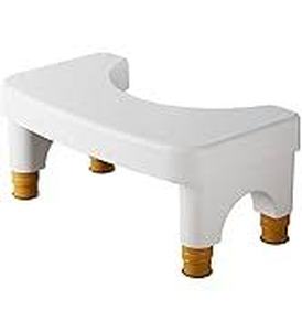 lot 11375 image: Toilet Stool Squat for Adults, Adjustable Poop Stool for Bathroom-6, 7, 8 and 9,Non-Slip Potty Step Stool for Adults,White