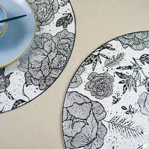 lot 20105 image: HANNE White and Gold Table Placemats Set of 6