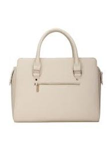 lot 20123 image: White Leather Handbag with Gold Hardware (Broken Handle)