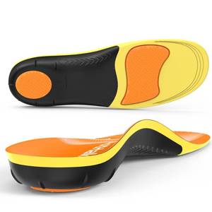 lot 12449 image: BestHalo Heavy Duty Plantar Fasciitis Insoles - 220 lbs High Arch Support Orthotic Inserts for Pain Relief, Flat Feet, Heel Pain, Work Boots (Orange, Men 4.5-6.5  Women 5.5-7.5)