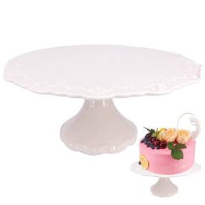 lot 1096 image: BPFY Round White Ceramic Cake Stand 8 Inch, Decorative Cupcake Stand, Dessert Display Plates for Snacks and Cookies, Baby Shower, Birthday, Wedding Party Decor