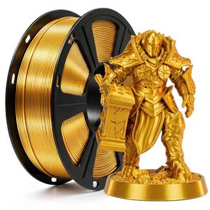 lot 1150 image: TEQStone Silk PLA Filament 1.75mm Gold 1KG, Metallic Shine High Gloss Finish Perfectly Wound, Accuracy -0.02mm 3D Printer Filament Vacuum Packaging