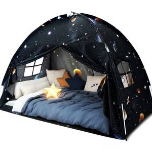 lot 1155 image: Sherilyn Twin Bed Toddler Canopy Tent, Kids Indoor Canopy Privacy Space Sleeping Playhouse Blackout Bunk Bed Tents Twin Size (Galaxy Tent) for Boys Girl Birthday, Christmas House Gift