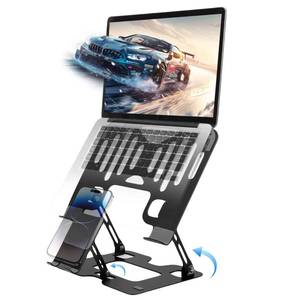 lot 1159 image: OOYCYOO Alloy Steel Laptop Stand, Ergonomic Computer Stand, Desktop Laptop Riser, Compatible with MacBook AirPro, Dell, HP, Lenovo and Other 10-18 Inches Laptops, Black