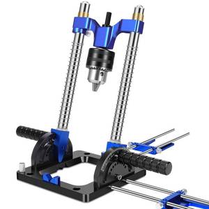 lot 1171 image: Upgraded Portable Drill Guide, Adjustable 0°to 60°Multi Angle Drill Guide for Straight Holes, Drill Press Adapter for Hand Drill, with 12 Chuck, Key, Guide Rod Precision Drilling Jig,Heavy-Duty