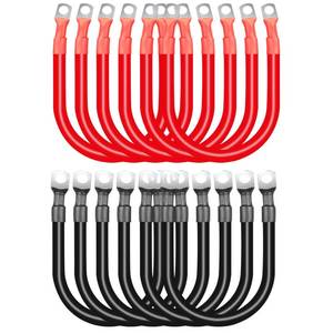 lot 2086 image: A 2AWG Battery Cable with 38 M10 Lug Terminals 6-inch Cables Set Tinned Copper Power Inverter Wire Set for Solar, RV, Car, Motorcycle (6 Red 6 Black Cable)
