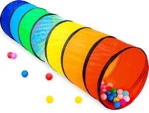 lot 2108 image: NUBUNI Kids Play Tunnel Tent for Toddlers, Colorful Pop Up Crawl Tunnel Toy for Baby or Pet, Collapsible Gift for Boy and Girl Play Tunnel Indoor and Outdoor Game Rainbow