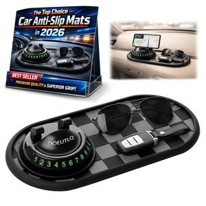 lot 2156 image: Multifunctional Car Anti-Slip Mat Dash Phone Holder New Accessories Dashboard Mat Non Slip Cover Driver Essentials Support Stand All in One Car Organizer Pad Dash Board Sticky Pad (Black & Gray)