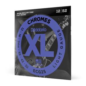 lot 2159 image: DAddario, 4 XL Chromes Electric Guitar Strings, Light, 12-52 (ECG25)