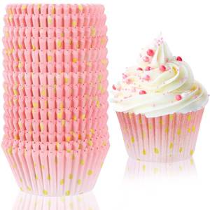 lot 2184 image: Funtery 300 Count Pink Nonstick Cupcake Liners Baking Standard Cup Holder Rose Gold Paper Baking Wrappers for Baby Shower Bridal Shower Wedding Birthday Holiday Party Decorations(Pink)