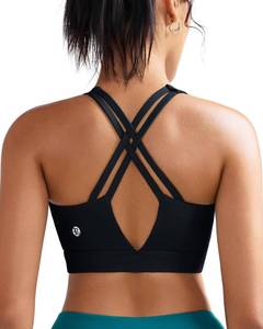 lot 2206 image: RUNNING GIRL Sports Bra for Women High Support, Molded Cup High Impact Sports Bras with Sewn in Pads Strappy Running Bra(3126 Black M)