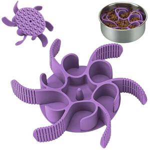 lot 2219 image: Anipaw Dog Slow Feeder Bowls Silicone Spiral Pet Food Feeder Insert to Slow Down Eating for Large Medium Small Breed Dogs Perfect with Stainless Steel Glass Ceramic Pet Bowls (Purple)