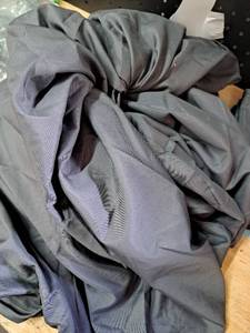 lot 4254 image: Gray polyester bed sheet set, looks to be twin size