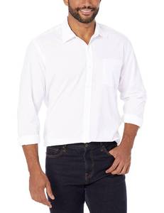 lot 4257 image: Amazon Essentials Mens Long-Sleeve Casual Poplin Shirt, White, Small