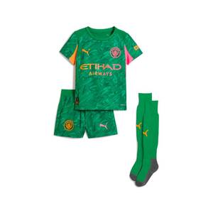 lot 4260 image: PUMA Manchester City FC Little Kids 202526 Soccer Goalkeeper Mini Kit - Green - Size 3T