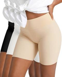 lot 4267 image: AugYew 3 Pack Cooling Women Slip Shorts for Under Dresses - Anti Chafing Boxers Short Panties for Athletic Workout Volleyball,Black,White,Nude,L