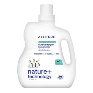 lot 4280 image: ATTITUDE Liquid Laundry Detergent, EWG Verified, HE Compatible, Plant-Based & Vegan, Natural Laundry Soap, Mountain Fresh Scent, 40 Loads, 67.6 Fl Oz