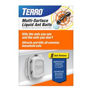 lot 4296 image: TERRO Indoor Liquid Ant Baits with Adhesive Strips for Discreet Baiting - TERRO Ant Trap and Bait Station - 8 Pack - T334SR