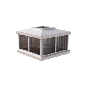 lot 4297 image: Mayne Solar Light Cap - 6.4in L x 6.4in W x 4.3in H - White - Includes Rechargeable AA Battery - PVC Solar Cap (LZM-625-W)